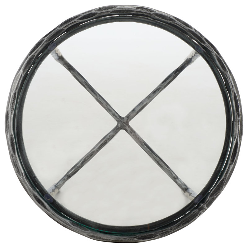 Evelynn End Table, Silver, Clear