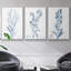 Ensemble de 3 pièces botaniques antiques en bleu I sur toile tendue-97759525-97759532
