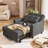 Zhenya 3-In-1 Convertible Accent Chair , Pull-Out Upholstered Sleeper Sofa Bed With Accent Pillow-128966702