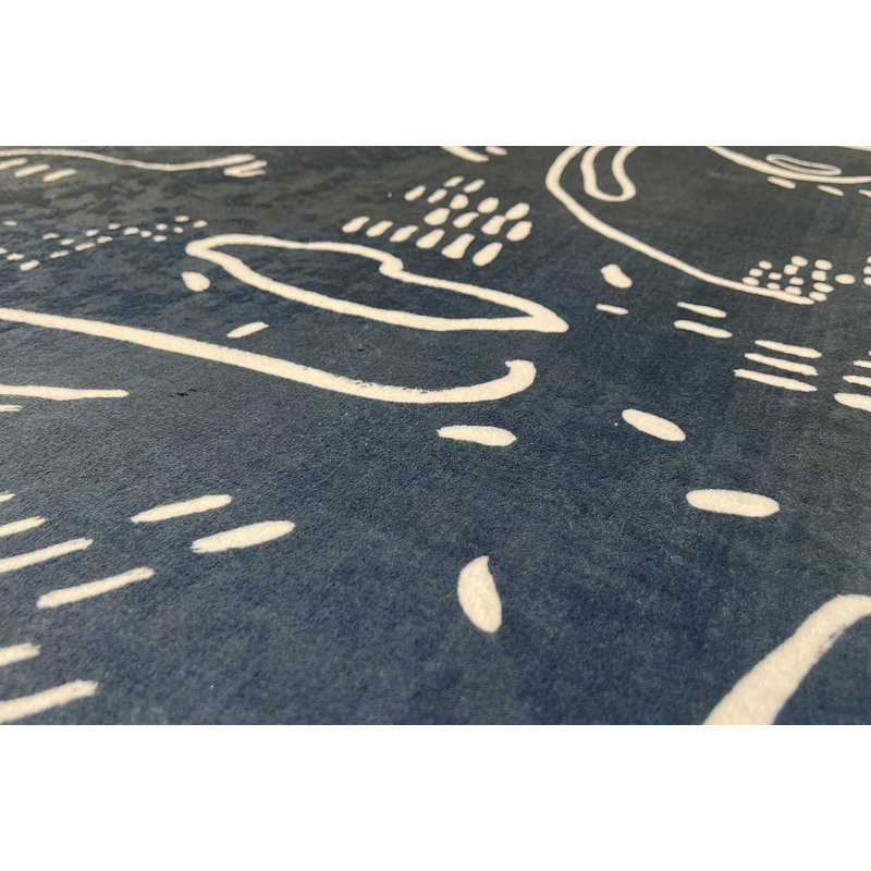 Tapis en polyester tissé à la machine Raven, Rectangle 2 pi x 4 pi