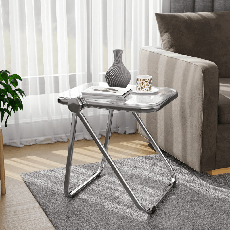 Lawrence 16.73'' Plastic Rectangular Portable Folding Table, Clear