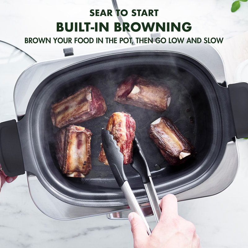 GreenPan Elite Ceramic Nonstick 6-Quart Slow Cooker, Cloud Cream