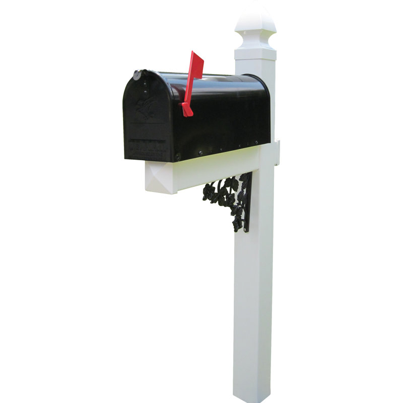 Post Mounted Mailbox with Newspaper Compartment