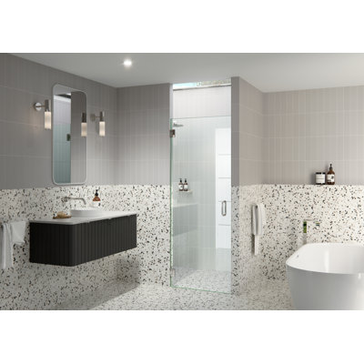 Albedo 25.5 in. x 78 in. Fully Frameless Hinge Shower Door