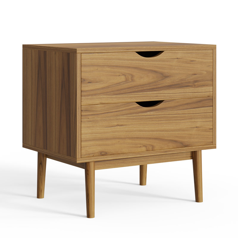 Table de chevet 2 tiroirs Indra, Naturel