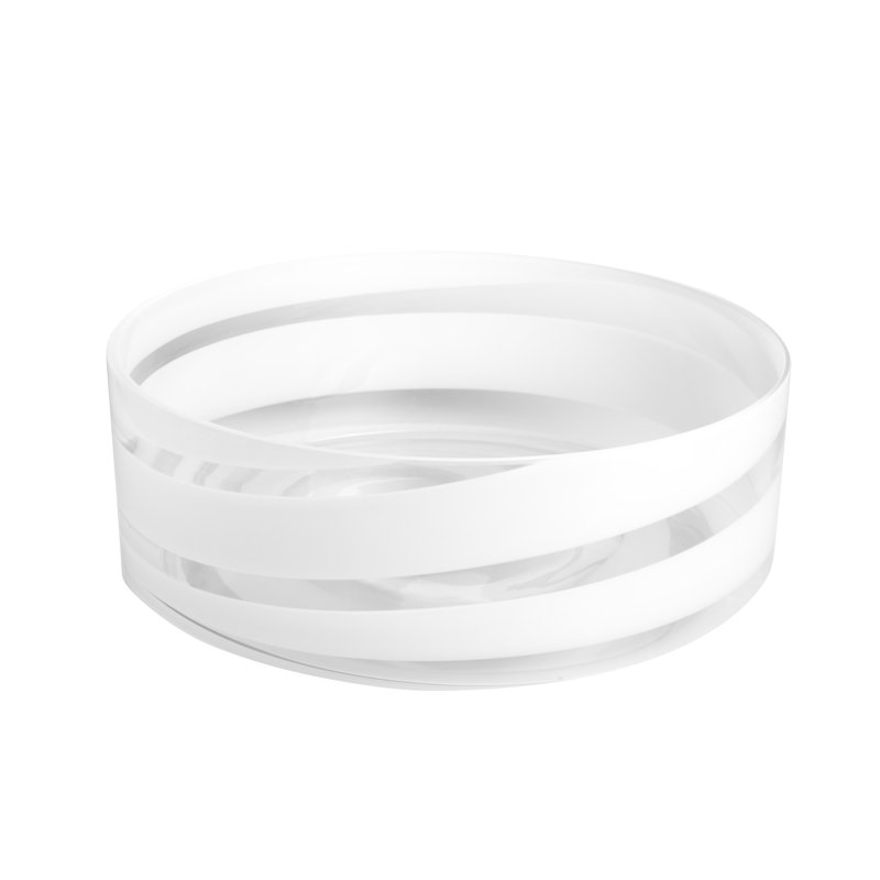 Bol décoratif rectiligne en tourbillon opal Raquel