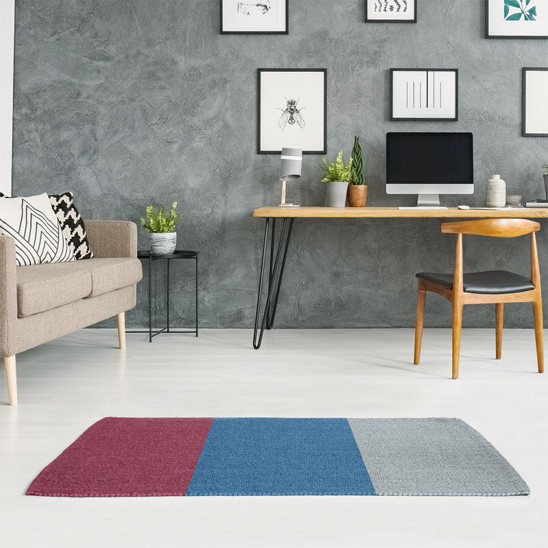 Tapis bleu à rayures de hockey national, Rectangle 4 pi x 6 pi
