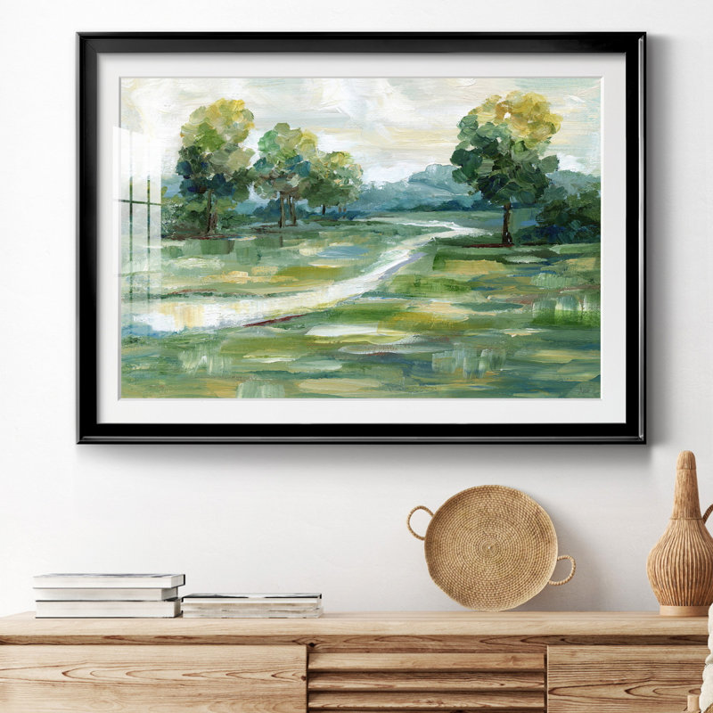 Lumière d'été - peinture encadrée, H 26,5 po x l 36,5 po x P 1,5 po, Cadre noir