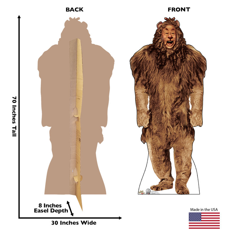 Life-size Brown Cowardly Lion Cardboard Standup