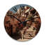 Horloge murale en bois massif Alkurhah-1060303464