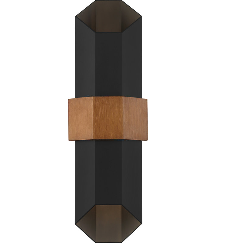 Plafonnier encastré d'extérieur à DEL à 1 ampoule Betton, 12 W, H 20,5 po x l 6,75 po x P 5 po, Noir mat