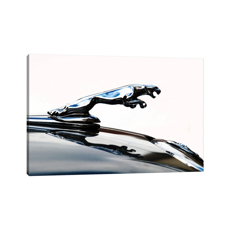 Jaguar Hood Ornament 1 Piece Wrapped Canvas Wall Art, 20.32 cm H x 30.48 cm W