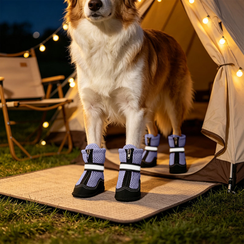 Plastics  hairs dryer stand 4Pcs Breathable Dog Shoes Waterproof Non Slide Night Suitable For Small Medium And Large Dogs Boots For Daily Walking