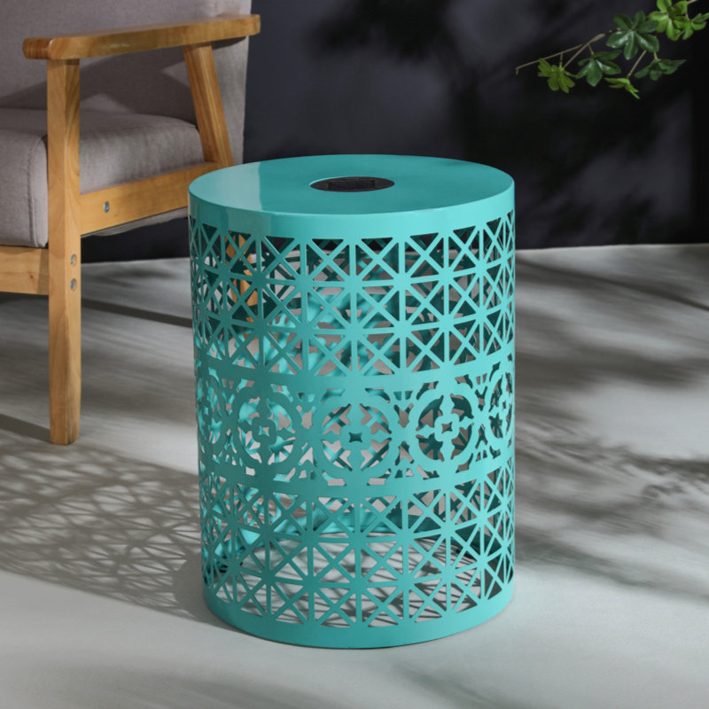 Table d'appoint, table de bout, petite table basse et table de patio Lumi, Sarcelle
