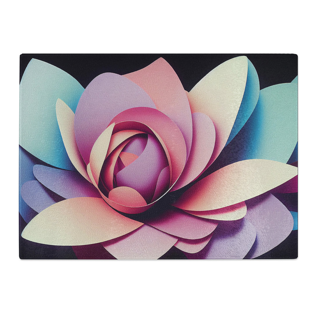 Uplifting Modern Flower Art Abstract  Glass Chopping Board