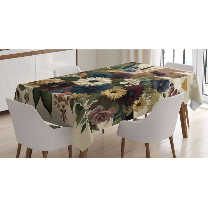 Drianna Rectangle No Pattern Microfiber Tablecloth, 84" Rectangle