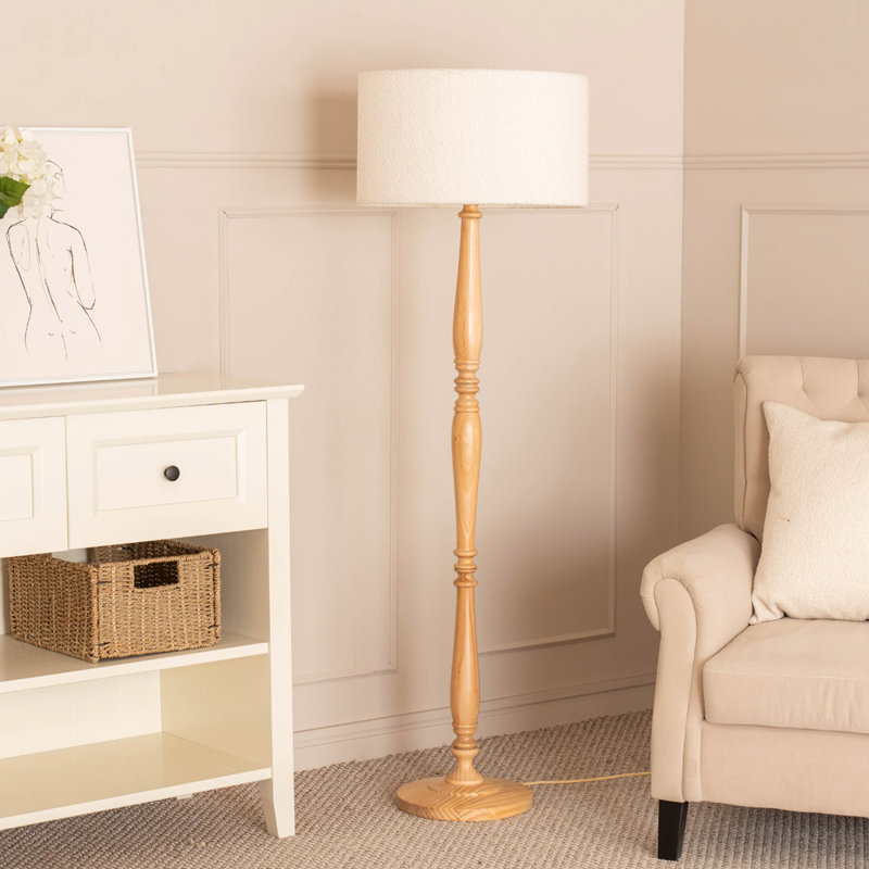 Kionte 142cm Traditional Floor Lamp, Natural