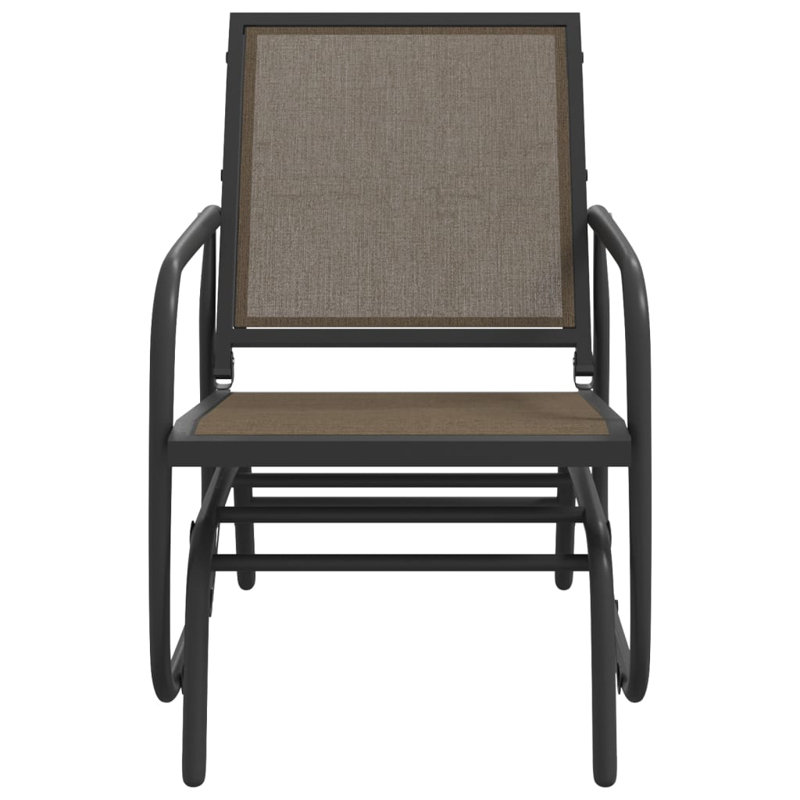 Chaise berçante d'extérieur en métal, Brun