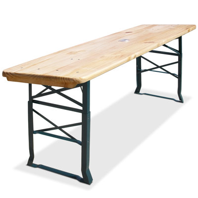 Macarthur Rectangular Metal Folding Outdoor Buffet & Console Table With Umbrella Hole , 180cm cm W 50cm cm D