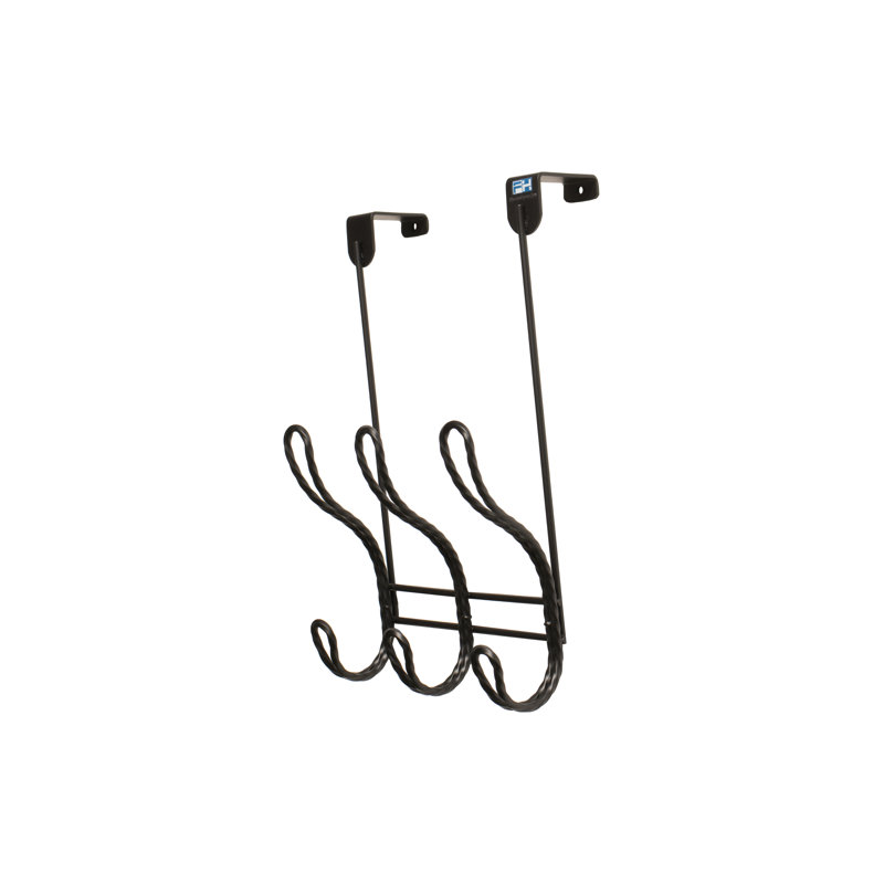 Erial Iron 6 - FantasHome Twisted Design Over The Door Hook Rack with 6 Hooks, Black