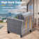 Allcot 5 - Person Wicker/Rattan Patio Furniture Set, Outdoor Fire Pit Sofa Set with Throw Pillows and Comfy Cushions