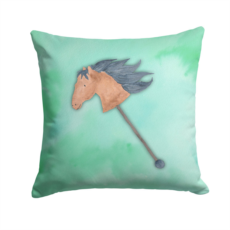 Coussin intérieur/extérieur aquarelle de cheval, 14 po x 14 po