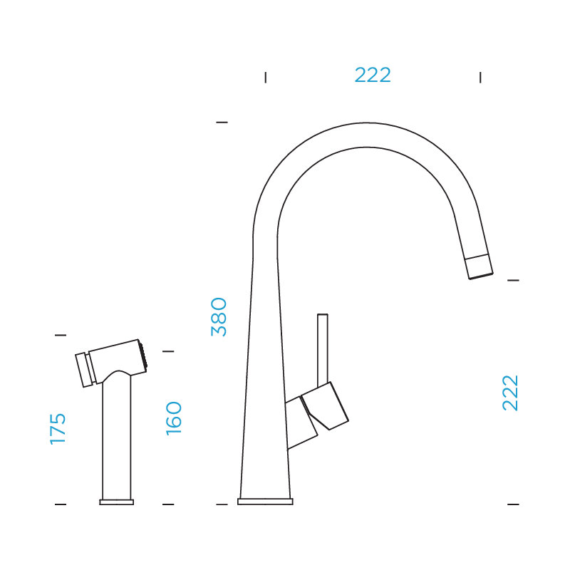 Conos Pro High Pressure Pull Out Single Lever Monobloc Tap