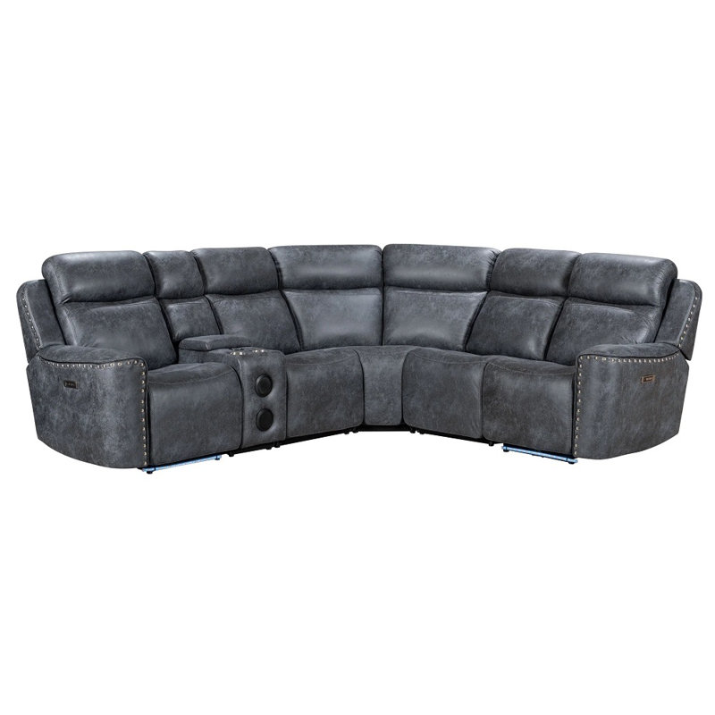 Canapé modulaire Reigate, Mélange de polyester gris