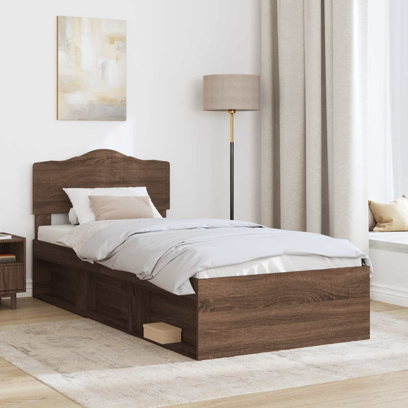 Bed, Brown Oak, Small Single (2'6)