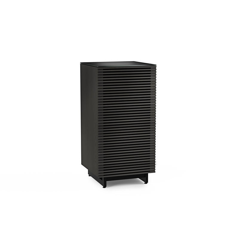 Armoire audio Corridor, Bois de frêne teint gris anthracite