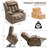 Zisel 37.6" W Brown Leather Power Lift Recliner with Massage and Heat, Oversized Power Recliner Chair-1903877753