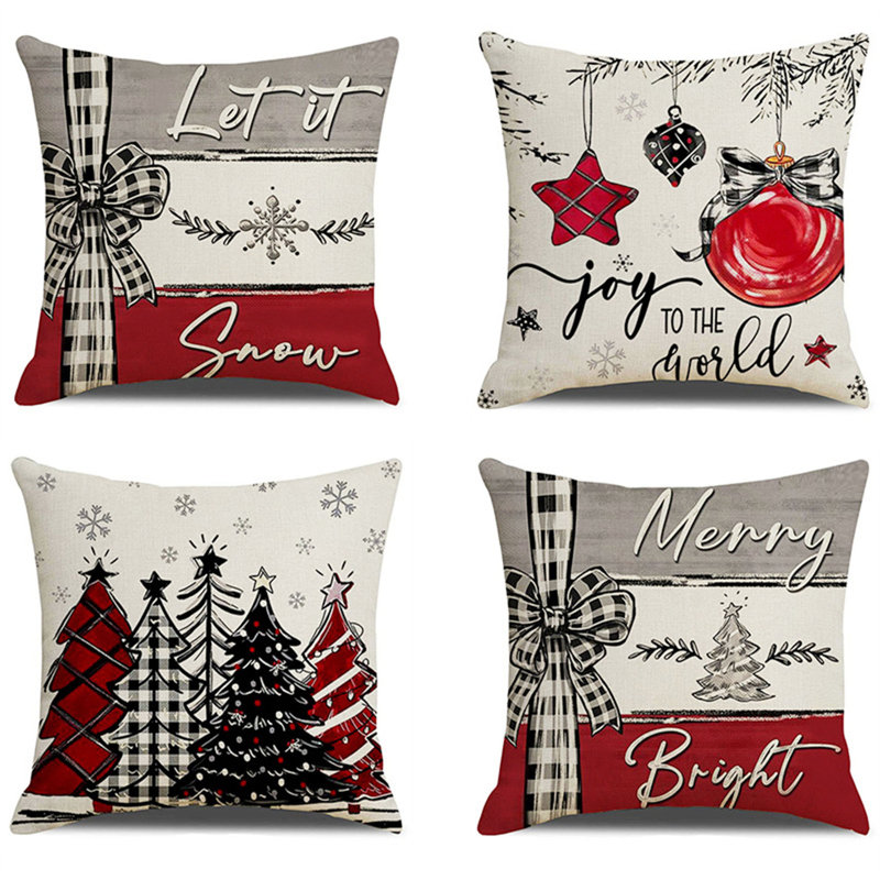Ensemble de 4 housses de coussin Christmas