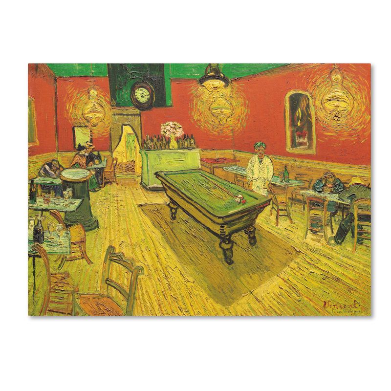 Café de nuit? avec table de billard par Vincent Van Gogh - reproduction, H 24 po x l 32 po