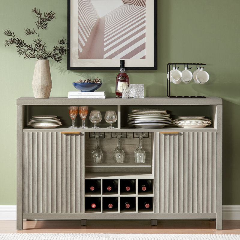 Armoire de bar l 51 po Nicolee, Chêne gris-beige