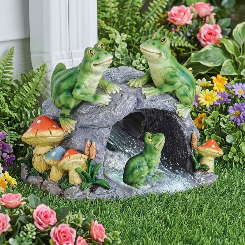 Decorative Frog Downspout Extension Statue for 3x4 Inch Gutter Splash Block Outdoor Lawn Patio Ornament