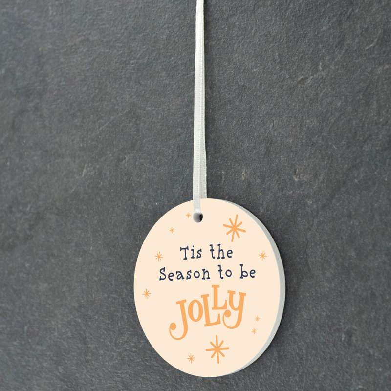 Carley Tis The Season Circle Shaped Ceramic Ornament
