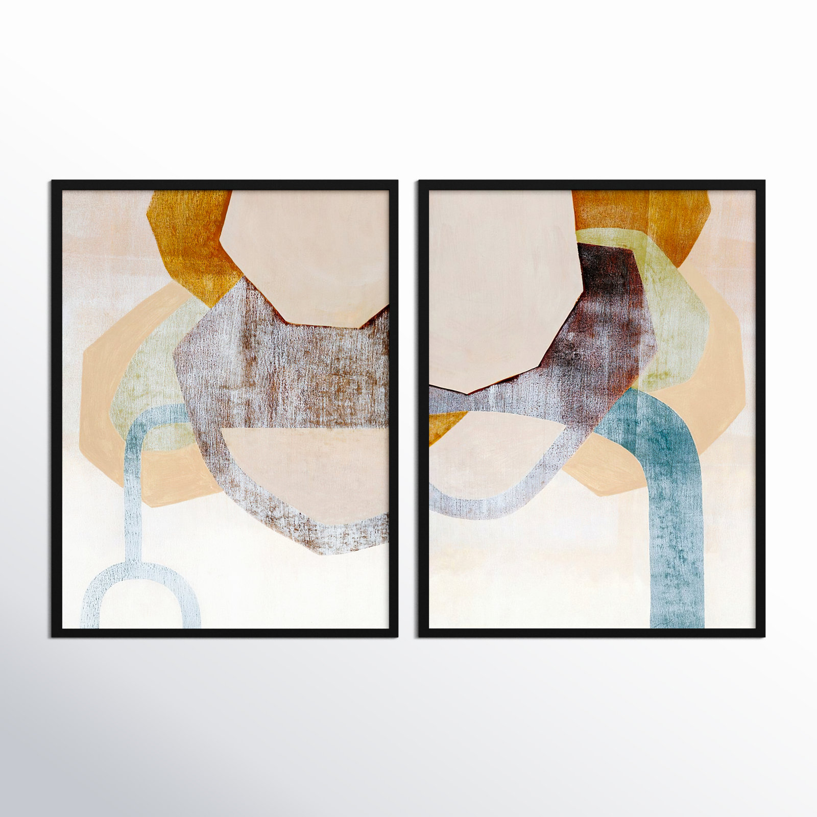 Desert Rockfalls 2-Piece Print Set, Black, 41" H x 65" W