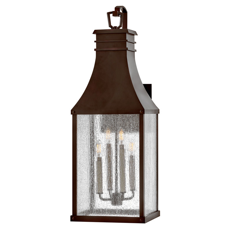 Beacon Hill 4-Light Outdoor Wall Mount Lantern, Blackened Copper