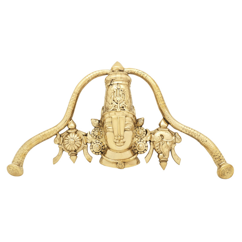 Handmade Brass Religious Wall Decor with Perumal Face