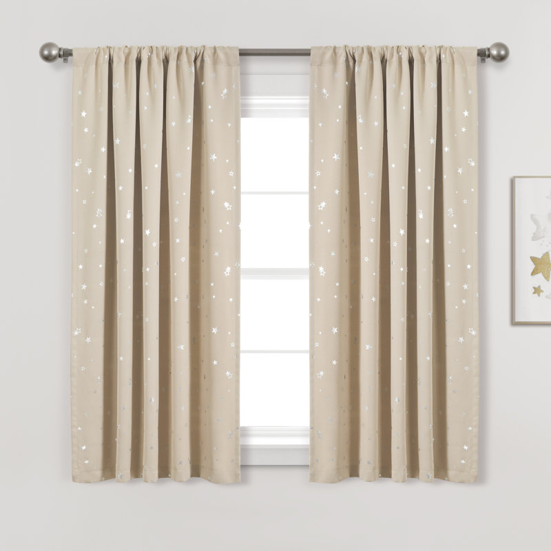Star Room Darkening Pair, 52"W x 63"L, Neutral