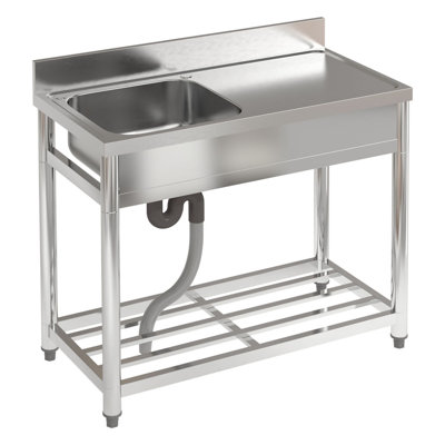 Belfry Kitchen Heideman 500mm W Single Bowl Stainless Steel Freestanding Kitchen Sink with 1 Faucet Hole