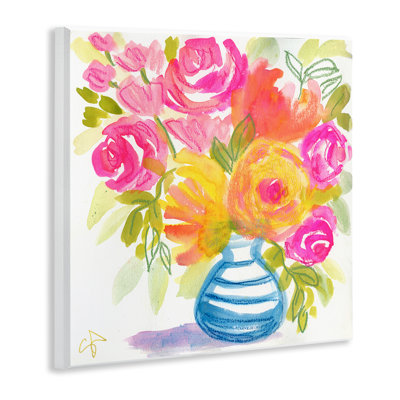 Art mural rose et jaune par Suzanne Allard