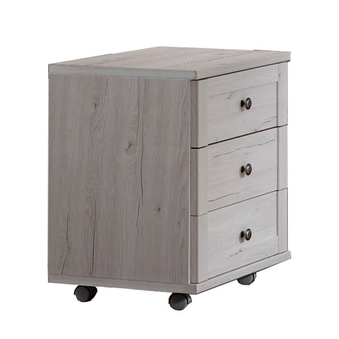 Thorgun 46cm Wide 3 -Drawer Mobile File Cabinet, White Oak