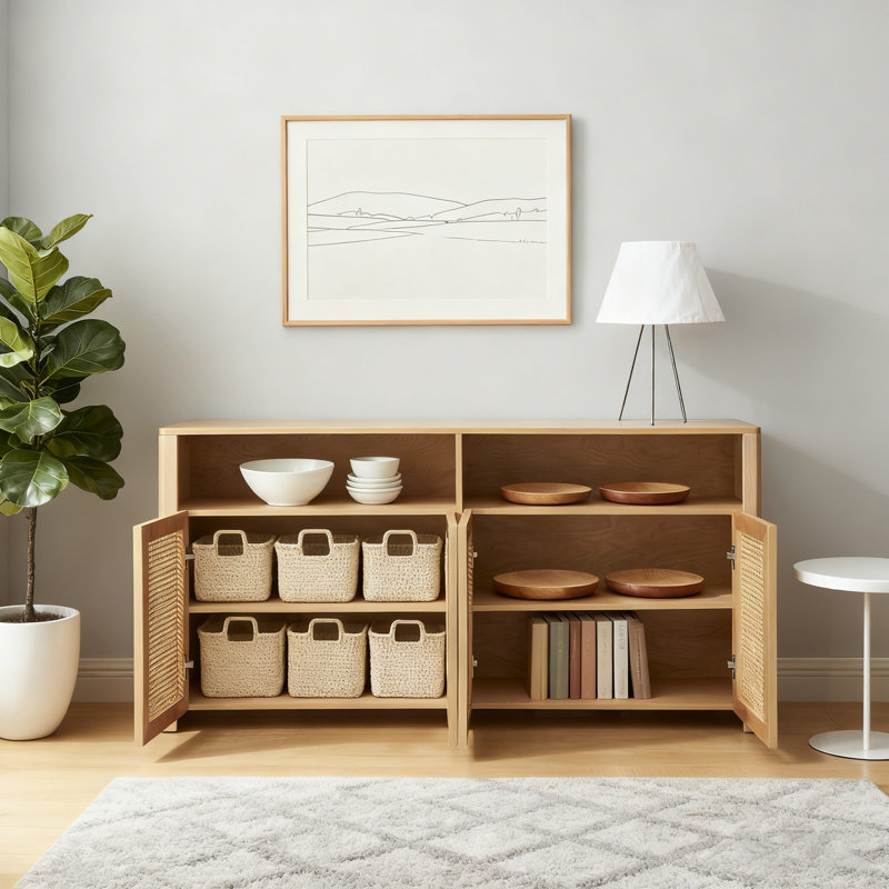 Buffet avec rangement, Naturel