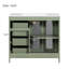 Armoire de salle de bain 36 po avec 2 portes à fermeture douce, 3 tiroirs, lavabo en céramique - tablettes élégantes pour meuble-lavabo, poignées luxueuses et design élégant