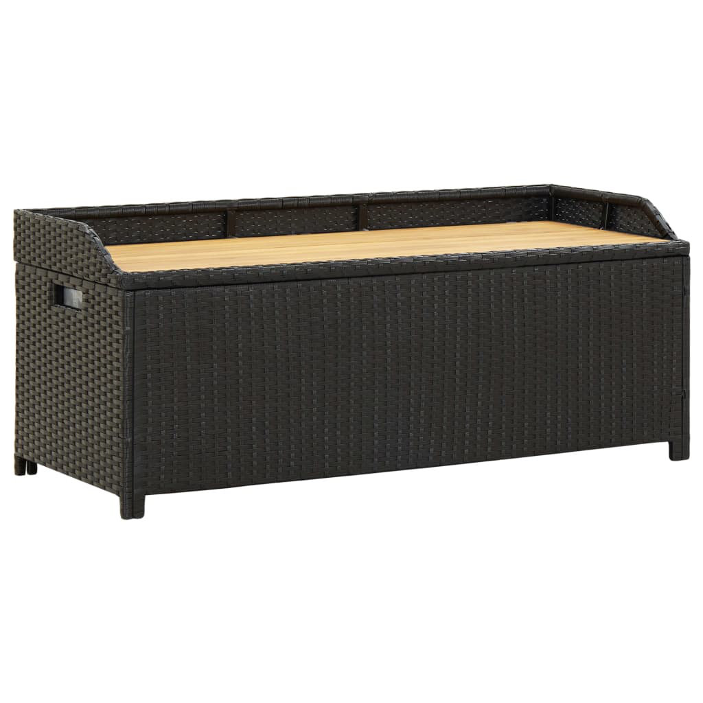 Latitude Run® Outdoor Storage Bench Durable Poly Rattan Wicker Garden