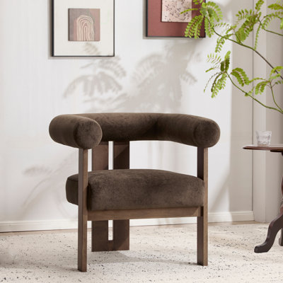 Chaise d'appoint moderne rembourrée avec accoudoirs ronds