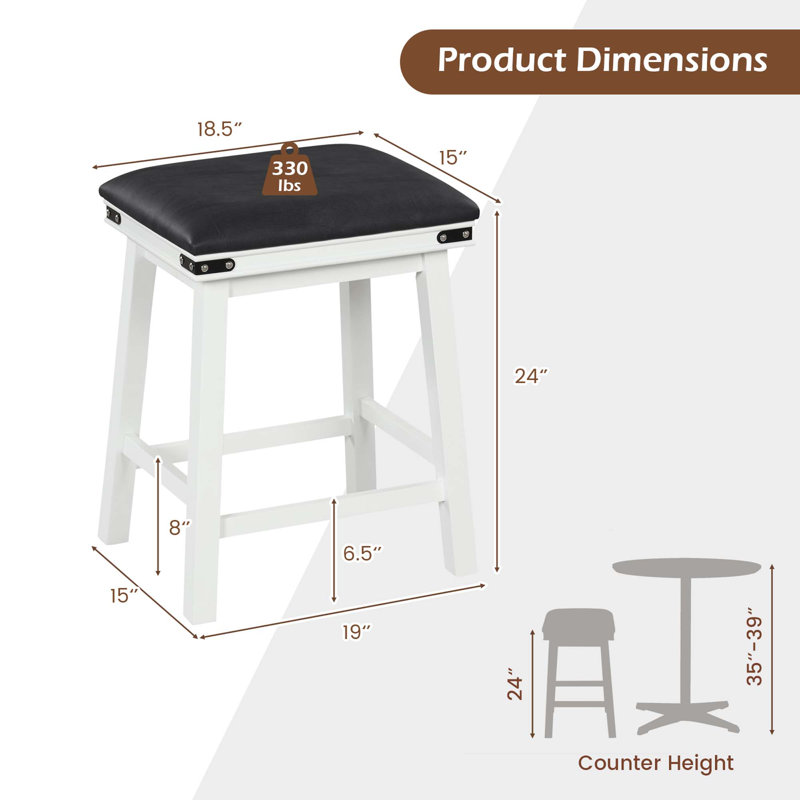 Tabouret de bar et de comptoir Cassopolis, Tabouret de comptoir (siège d’une hauteur de 24