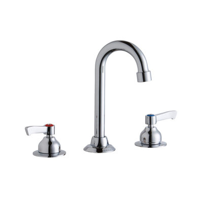 Ensemble de robinetterie central 8 "avec robinet de terrasse dissimulé avec bec col de cygne 4" et poignées leviers 2 "chrome