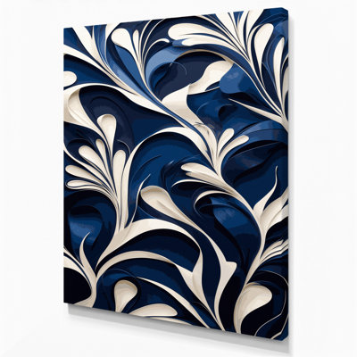 Abstract Florals 17 Blue Canvas Wall Art